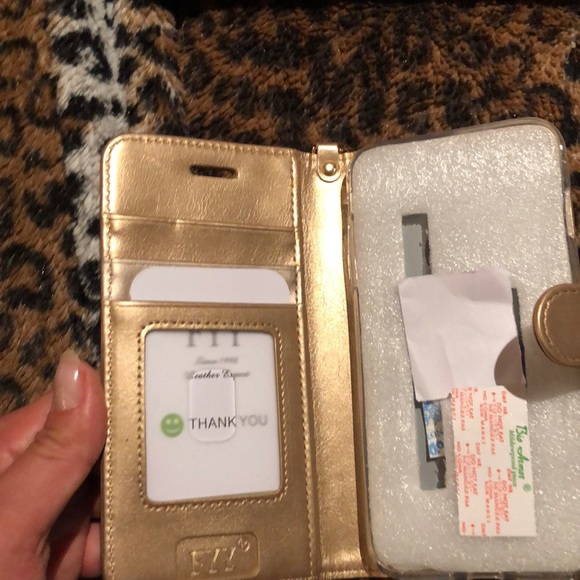 Cover Cell en cuir rosé neuf avec pochette à carte - Picture 3 of 6